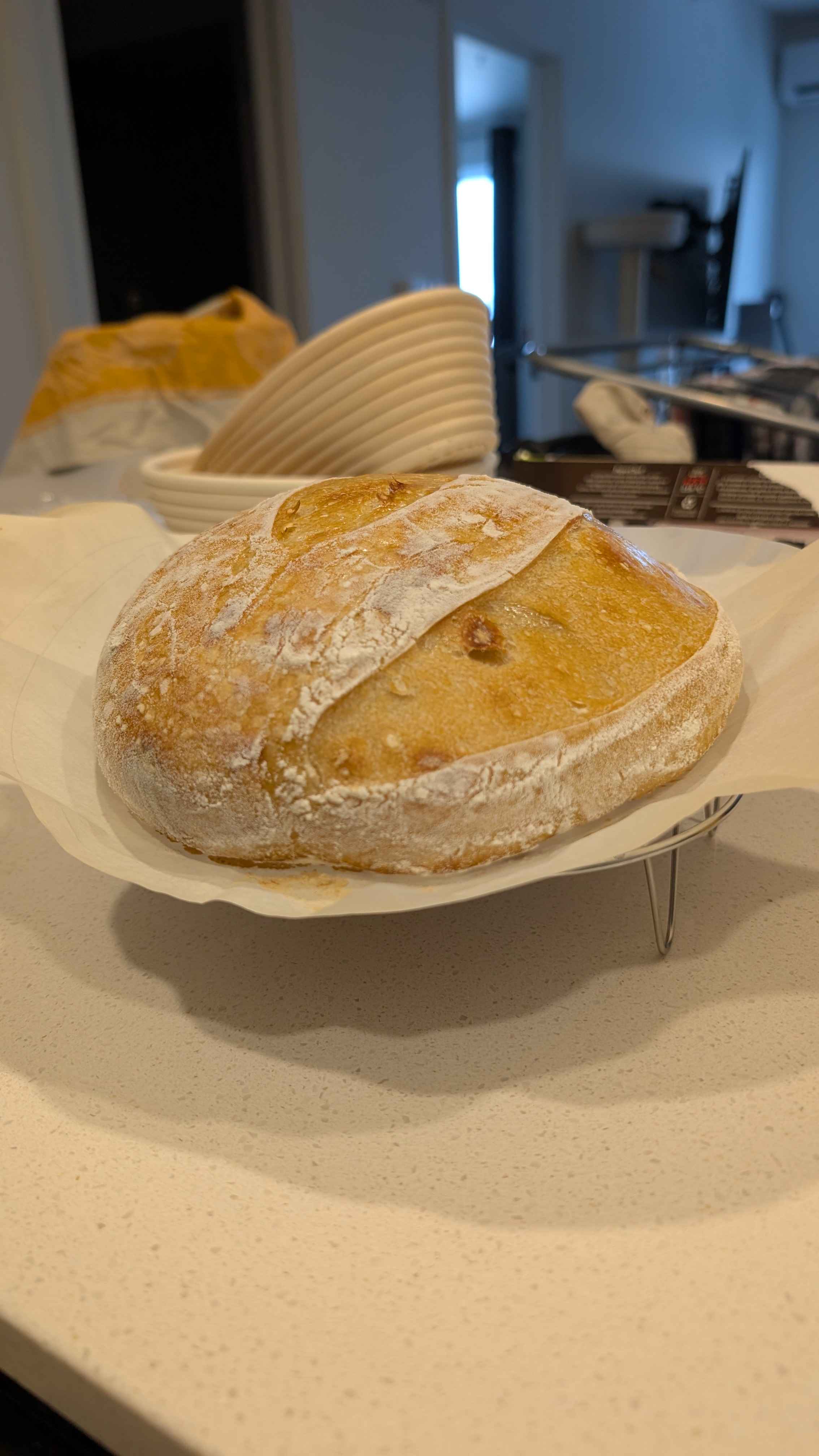 Pain au levain sur grille