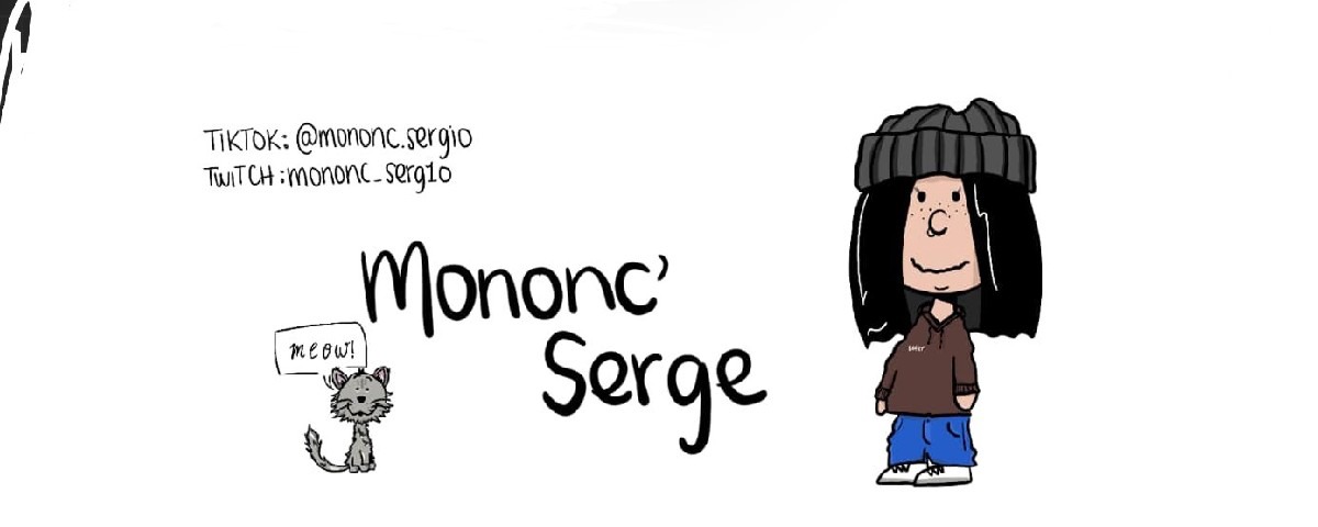 Mononc'Serge - Avatar cartoon avec tuque et chat